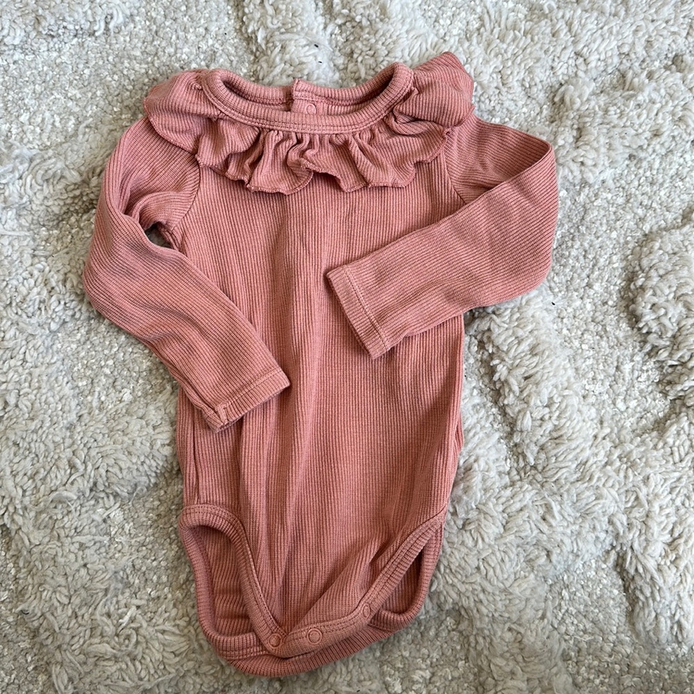 Angel Dear ruffle long sleeve bodysuit - never worn